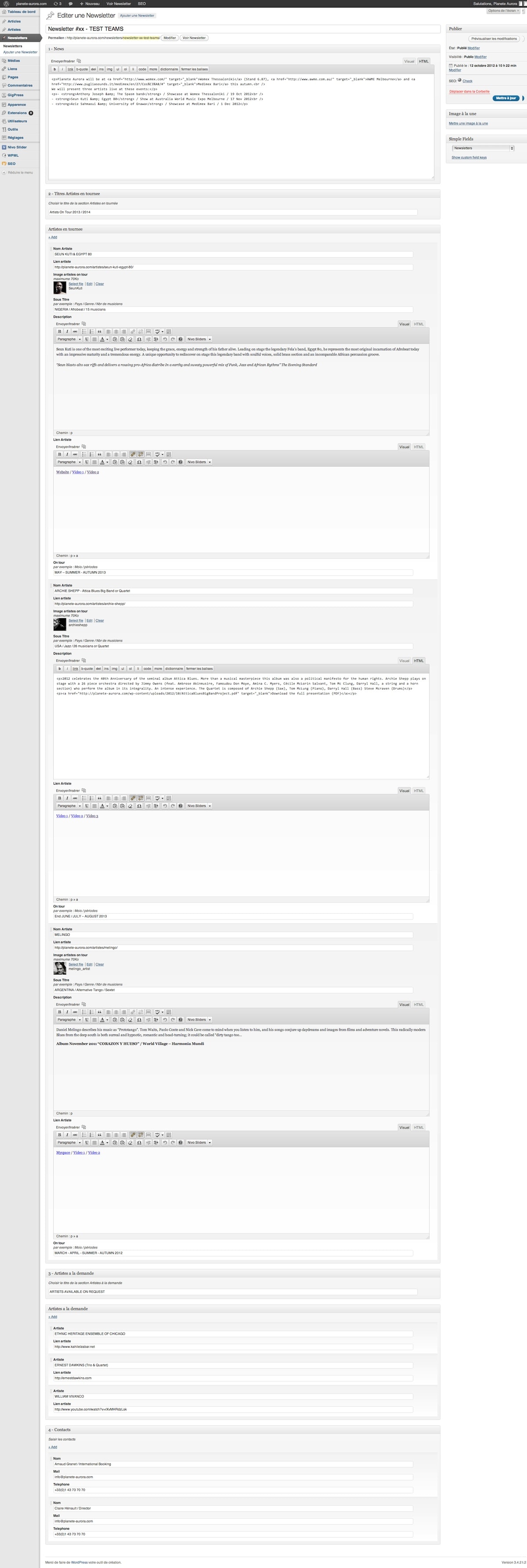 Editer une Newsletter WordPress